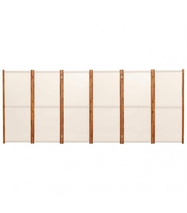 vidaXL 6-Panel Room Divider Cream White 420x180 cm