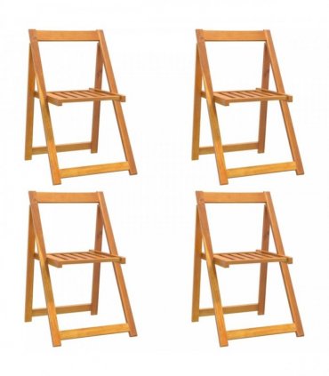vidaXL Folding Chairs 4 pcs Solid Wood Acacia