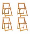 vidaXL Folding Chairs 4 pcs Solid Wood Acacia