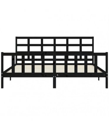 vidaXL Bed Frame without Mattress Black 200x200 cm Solid Wood Pine