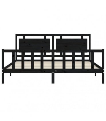 vidaXL Bed Frame without Mattress Black 200x200 cm Solid Wood Pine