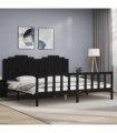 vidaXL Bed Frame without Mattress Black 200x200 cm Solid Wood Pine