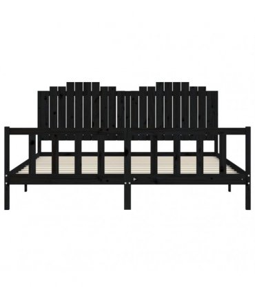vidaXL Bed Frame without Mattress Black 200x200 cm Solid Wood Pine