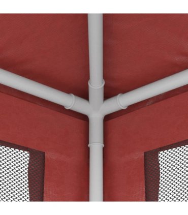 vidaXL Party Tent with 4 Mesh Sidewalls Red 3x4 m HDPE