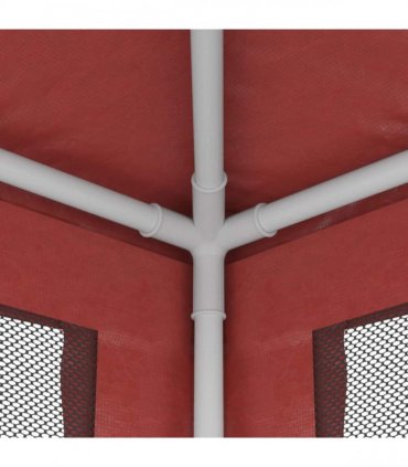 vidaXL Party Tent with 8 Mesh Sidewalls Red 3x9 m HDPE