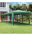 vidaXL Party Tent with 10 Mesh Sidewalls Green 3x12 m HDPE