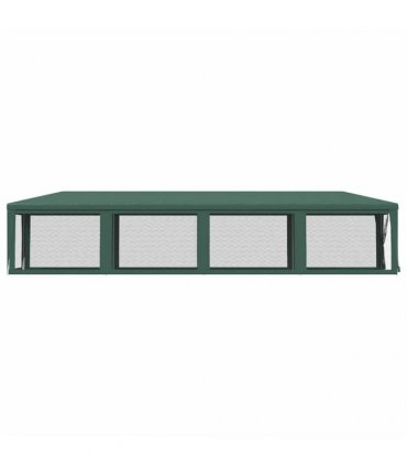 vidaXL Party Tent with 10 Mesh Sidewalls Green 3x12 m HDPE