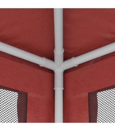 vidaXL Party Tent with 10 Mesh Sidewalls Red 3x12 m HDPE
