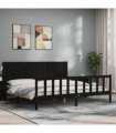 vidaXL Bed Frame without Mattress Black 200x200 cm Solid Wood Pine