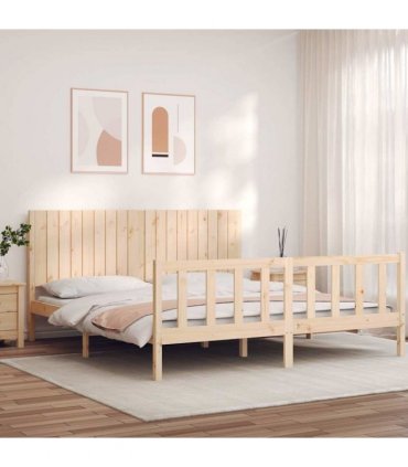 vidaXL Bed Frame without Mattress Super King Size Solid Wood Pine