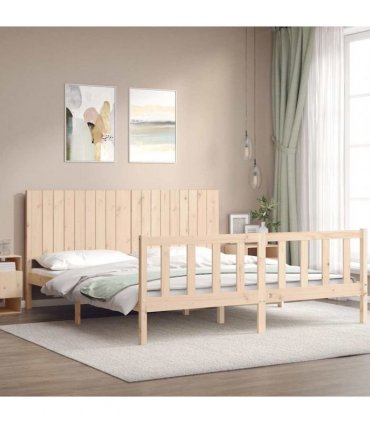 vidaXL Bed Frame without Mattress Super King Size Solid Wood Pine