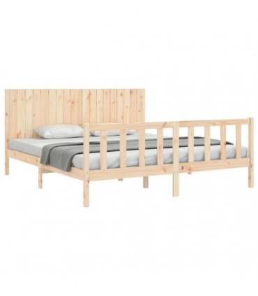 vidaXL Bed Frame without Mattress Super King Size Solid Wood Pine
