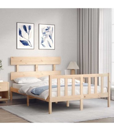 vidaXL Bed Frame without Mattress 140x200 cm Solid Wood Pine