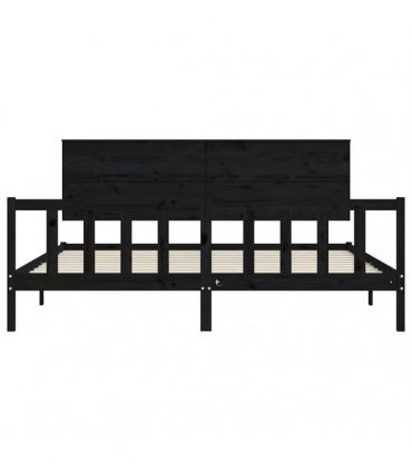 vidaXL Bed Frame without Mattress Black 200x200 cm Solid Wood Pine