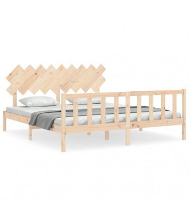 vidaXL Bed Frame without Mattress Super King Size Solid Wood Pine