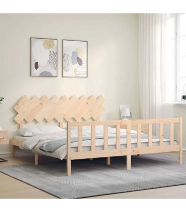 vidaXL Bed Frame without Mattress Super King Size Solid Wood Pine