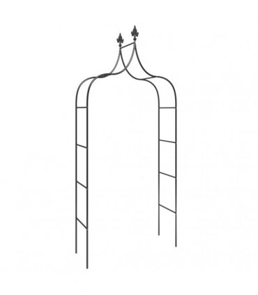 vidaXL Garden Arches 2 pcs Black 120x38x260 cm Steel