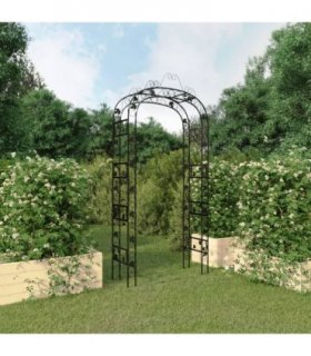 vidaXL Garden Arch Black 116x45x240 cm Steel