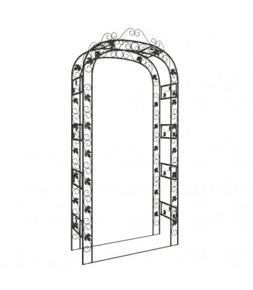 vidaXL Garden Arch Black 116x45x240 cm Steel
