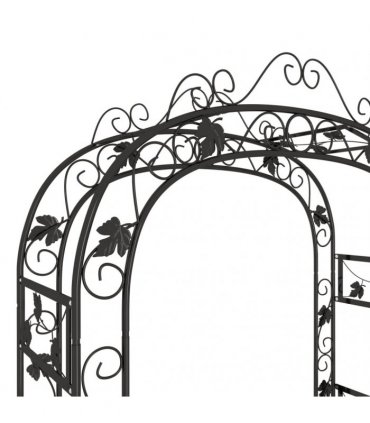 vidaXL Garden Arch Black 116x45x240 cm Steel