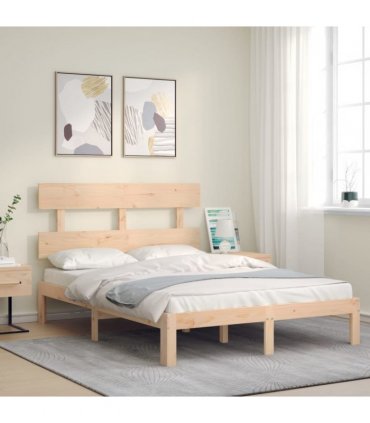 vidaXL Bed Frame without Mattress Small Double Solid Wood Pine