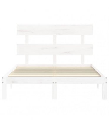 vidaXL Bed Frame without Mattress White Small Double Solid Wood Pine