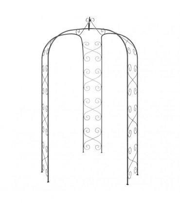 vidaXL Garden Arch Black Ø180x255 cm Steel
