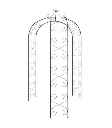 vidaXL Garden Arch Black Ø180x255 cm Steel