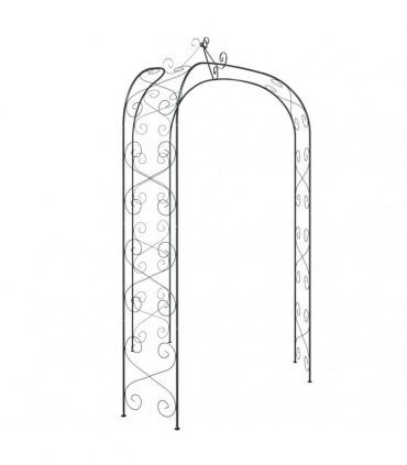 vidaXL Garden Arch Black Ø180x255 cm Steel