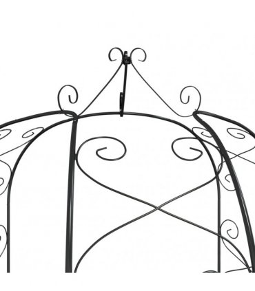 vidaXL Garden Arch Black Ø180x255 cm Steel