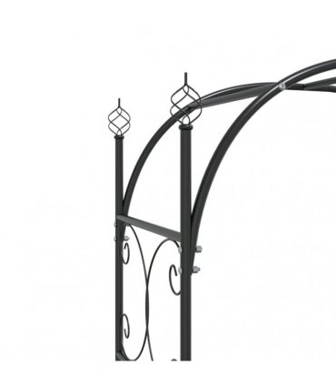 vidaXL Garden Arch with Gate Black 108x45x235 cm Steel