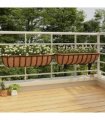 vidaXL Wall Troughs 2 pcs with Coco Liners Black 91x20x23 cm Steel
