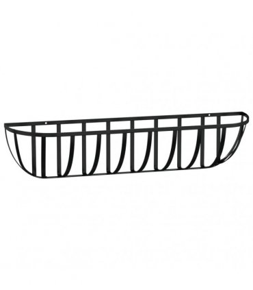 vidaXL Wall Troughs 2 pcs with Coco Liners Black 91x20x23 cm Steel