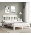 vidaXL Bed Frame without Mattress White Small Double Solid Wood Pine