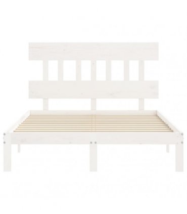 vidaXL Bed Frame without Mattress White Small Double Solid Wood Pine