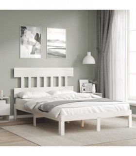 vidaXL Bed Frame without Mattress White 140x190 cm Solid Wood Pine