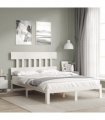 vidaXL Bed Frame without Mattress White 140x190 cm Solid Wood Pine