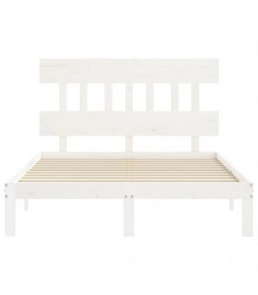 vidaXL Bed Frame without Mattress White 140x190 cm Solid Wood Pine