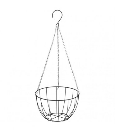 vidaXL Hanging Planters 4 pcs with Coco Liners Black Ø 35x52 cm Steel