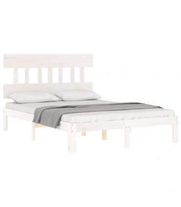 vidaXL Bed Frame without Mattress White 140x200 cm Solid Wood Pine