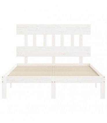 vidaXL Bed Frame without Mattress White 140x200 cm Solid Wood Pine