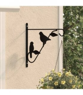 vidaXL Hanging Basket Brackets 4 pcs Black Steel