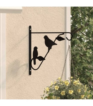vidaXL Hanging Basket Brackets 4 pcs Black Steel