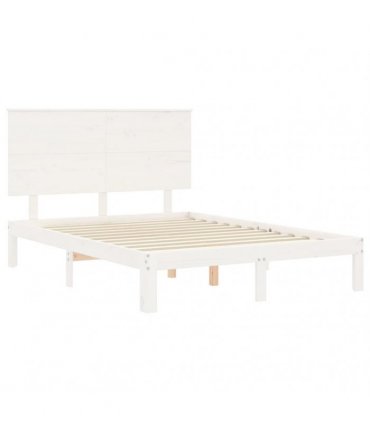 vidaXL Bed Frame without Mattress White Small Double Solid Wood Pine