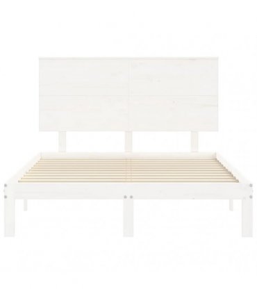 vidaXL Bed Frame without Mattress White Small Double Solid Wood Pine