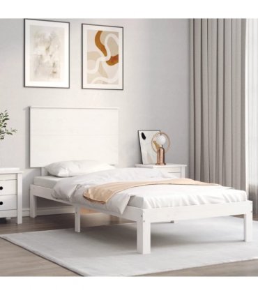 vidaXL Bed Frame without Mattress White 100x200 cm Solid Wood Pine