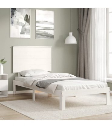 vidaXL Bed Frame without Mattress White 100x200 cm Solid Wood Pine
