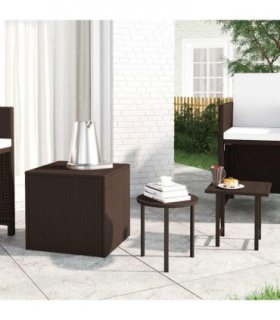 vidaXL Side Tables 3 pcs Brown Poly Rattan