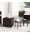 vidaXL Side Tables 3 pcs Brown Poly Rattan