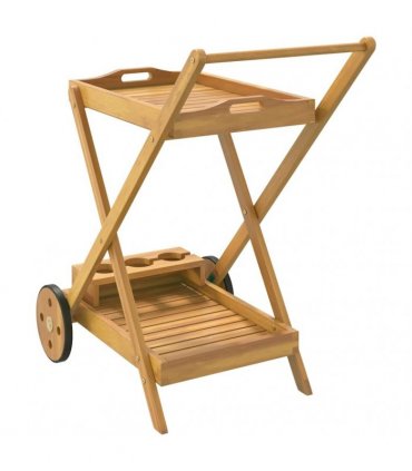 vidaXL Tea Trolley 54x87x90 cm Solid Wood Acacia